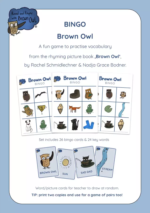 Brown Owl - Bingo Giochi - Brown Owl - Bingo - Read and Rhyme with Brown Owl - Pagina di copertina