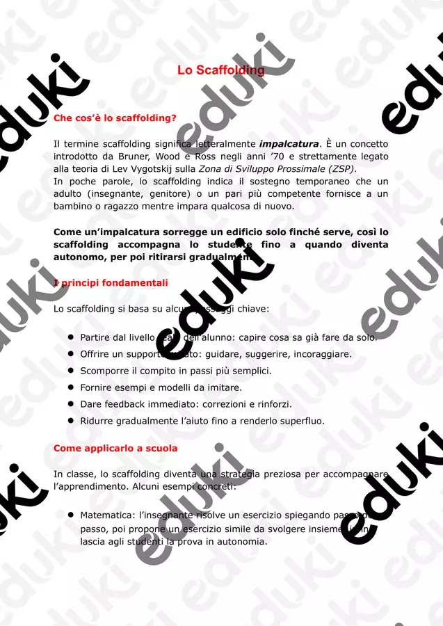 Lo Scaffolding Testo - Lo Scaffolding - PedagoZone - Pagina di copertina