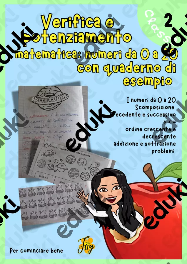 Ripasso dei numeri 0 - 20 - inizio classe seconda Esercizi - Ripasso dei numeri 0 - 20 - inizio classe seconda - MaestraJoy - Pagina di copertina