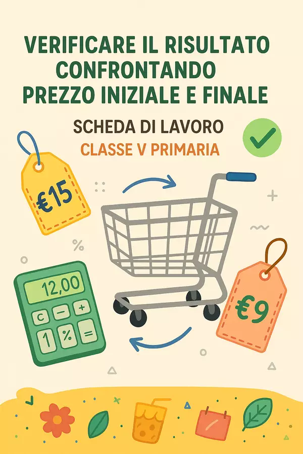 Verificare il risultato confrontando prezzo iniziale e finale Esercizi - Verificare il risultato confrontando prezzo iniziale e finale - Matematica Insieme - Pagina di copertina
