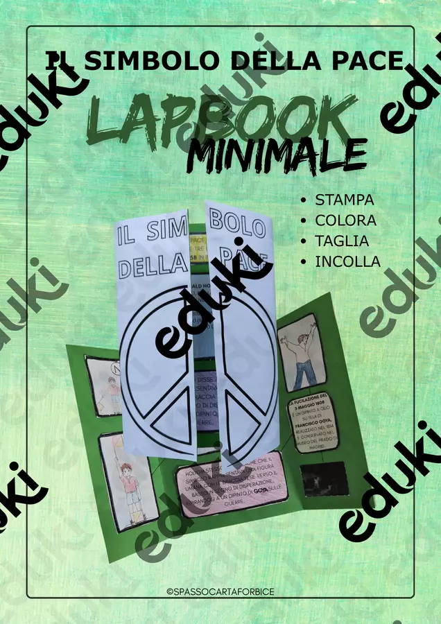 LAPBOOK MINIMALE DEL SIMBOLO DELLA PACE Schede informative - LAPBOOK MINIMALE DEL SIMBOLO DELLA PACE - Spassocartaforbice - Pagina di copertina