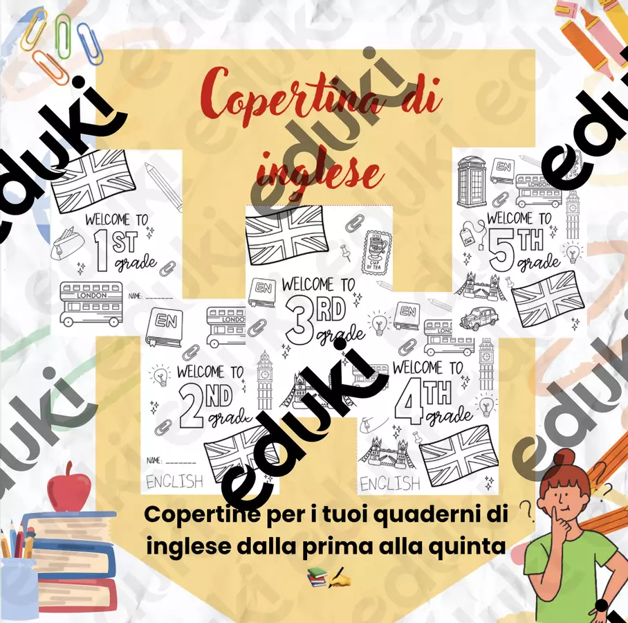 Copertina per quaderno di inglese – Scuola primaria Poster - Copertina per quaderno di inglese – Scuola primaria - Caterina Borello - Pagina di copertina