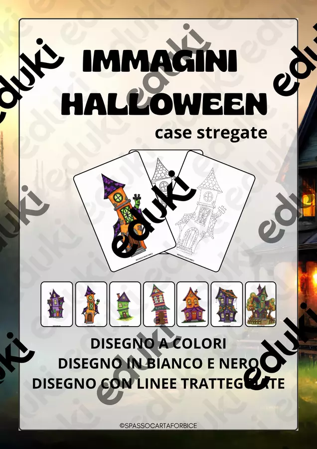 IMMAGINI HALLOWEEN CASE STREGATE Clipart / Immagini originali - IMMAGINI HALLOWEEN CASE STREGATE - Spassocartaforbice - Pagina di copertina