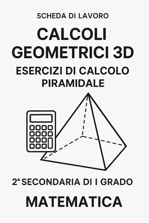 Calcoli Geometrici 3D: Esercizi sulle piramidi Esercizi - Calcoli Geometrici 3D: Esercizi sulle piramidi - Matematica Insieme - Pagina di copertina