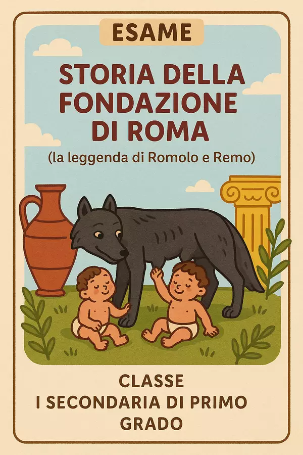 Esame: Storie della fondazione di Roma (la leggenda di Romolo e Remo) Compiti in classe/Test - Esame: Storie della fondazione di Roma (la leggenda di Romolo e Remo) - La Macchina del Sapere - Pagina di copertina