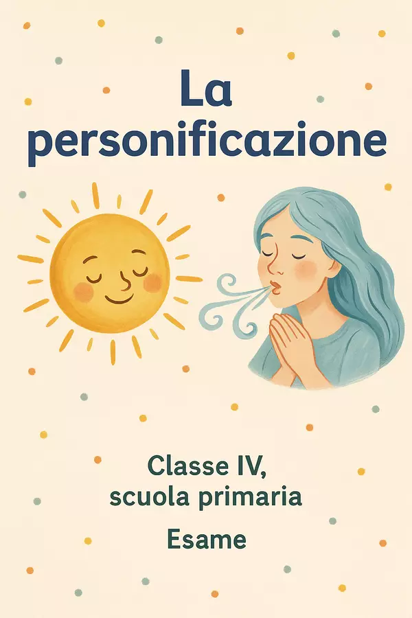 La personificazione Compiti in classe/Test - La personificazione - Maestra di Italiano - Pagina di copertina