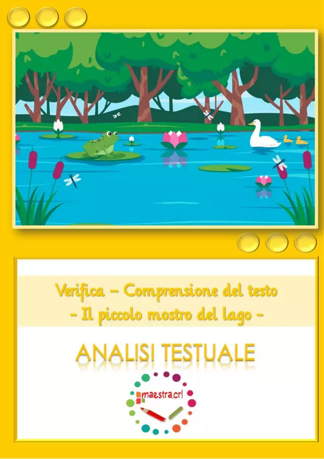 Il piccolo mostro del lago_attività Materiale di supporto/inclusione - Il piccolo mostro del lago_attività - maestra.cri - Pagina di copertina