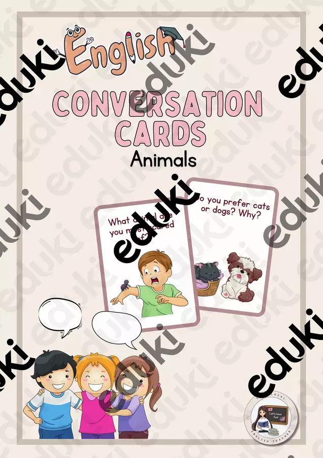 CONVERSATION CARDS - ANIMALS | CARTE DI CONVERSAZIONE - ANIMALI Altro tipo di materiale - CONVERSATION CARDS - ANIMALS | CARTE DI CONVERSAZIONE - ANIMALI - Your Local English Teacher - Pagina di copertina
