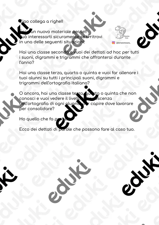 dettati di parole con i suoni più difficili e le principali eccezioni ortografiche Esercizi - dettati di parole con i suoni più difficili e le principali eccezioni ortografiche - lamaestrasara_ - Pagina di copertina