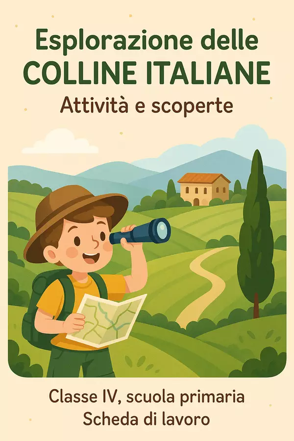 Esplorazione delle colline italiane: Attività e scoperte Esercizi - Esplorazione delle colline italiane: Attività e scoperte - Maestra Geo Giulia - Pagina di copertina