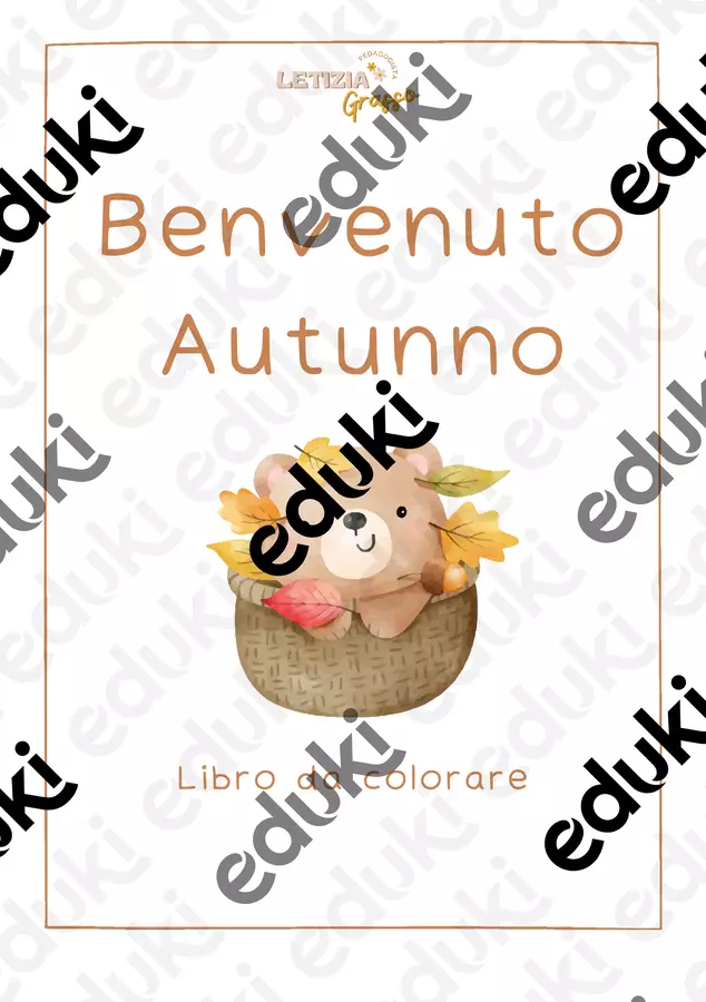 Libro da colorare sull'autunno Materiale per pittura e bricolage - Libro da colorare sull'autunno - Pedagogista Letizia Grasso - Pagina di copertina