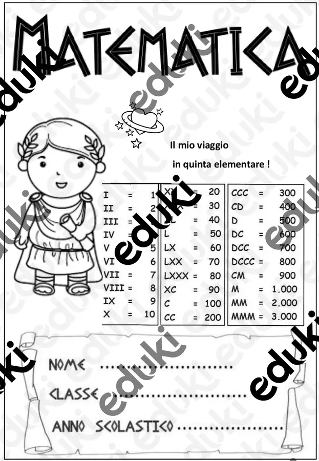 Copertine MATEMATICA classe Quinta Materiale di supporto/inclusione - Copertine MATEMATICA classe Quinta - Maestra Tizla Mardi - Pagina di copertina