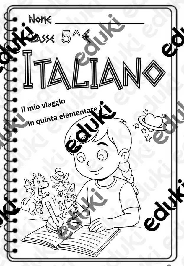 Copertine ITALIANO (1) classe Quinta Materiale di supporto/inclusione - Copertine ITALIANO (1) classe Quinta - Maestra Tizla Mardi - Pagina di copertina
