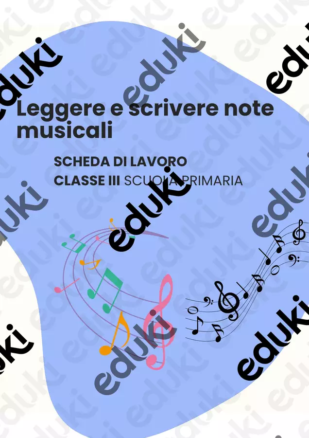 Leggere e scrivere note musicali Schede informative - Leggere e scrivere note musicali - Scuola a Colori - Pagina di copertina