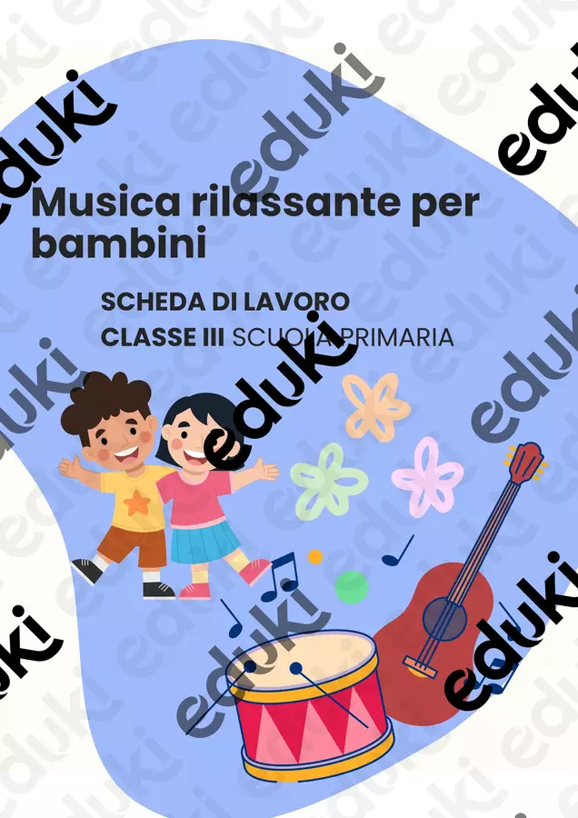 Musica rilassante per bambini Schede informative - Musica rilassante per bambini - Scuola a Colori - Pagina di copertina