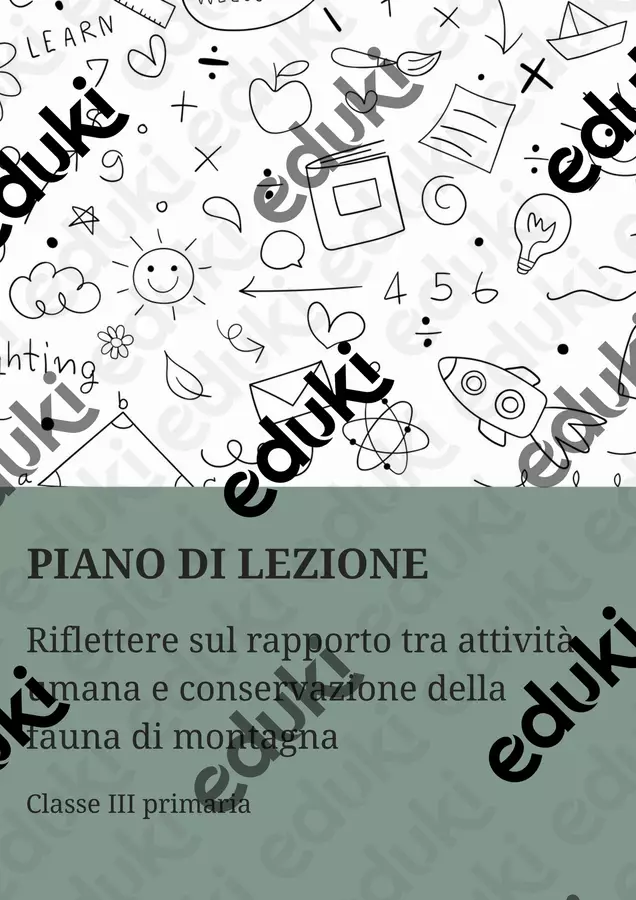 PL rapporto attività umana e fauna montana Piani di lezione - PL rapporto attività umana e fauna montana - Scienza Magica - Pagina di copertina