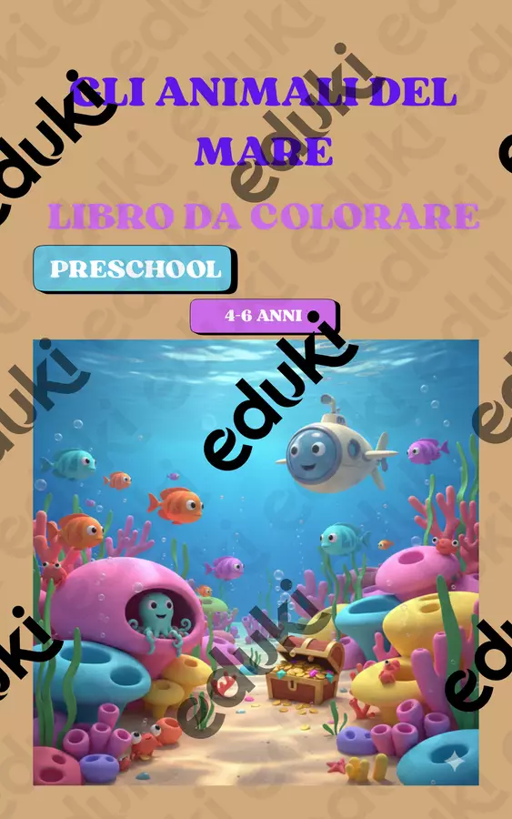 GLI ANIMALI DELL'OCEANO: libro da colorare Opere didattiche / Libri di testo - GLI ANIMALI DELL'OCEANO: libro da colorare - Grazy_art_lab - Pagina di copertina