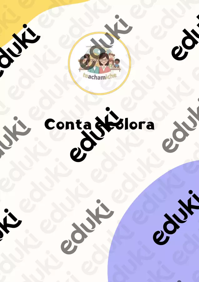 Conta e colora Esercizi - Conta e colora - Teachamiche - Pagina di copertina