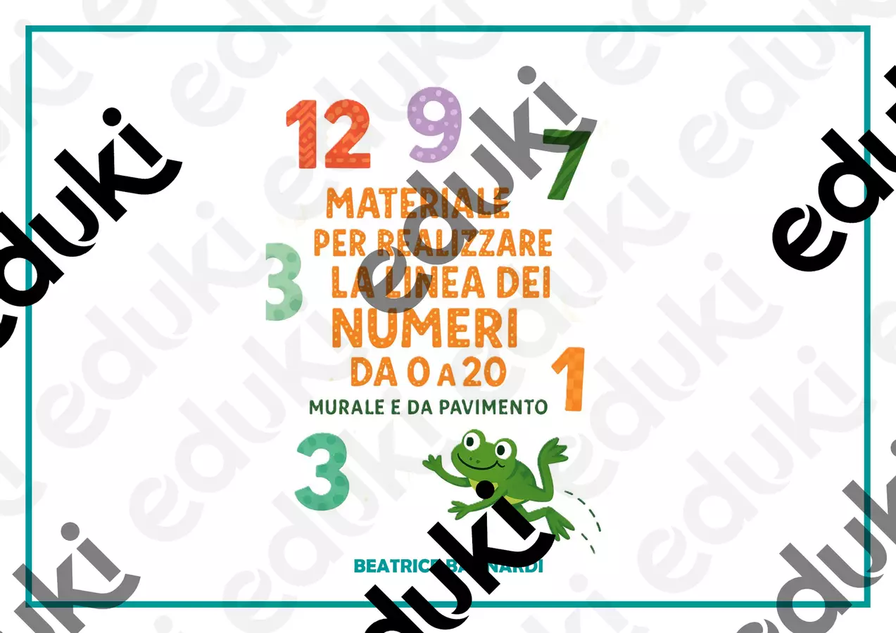 Materiale per realizzare linea dei numeri 0-20 Poster - Materiale per realizzare linea dei numeri 0-20 - BeaBa - maestra - - Pagina di copertina