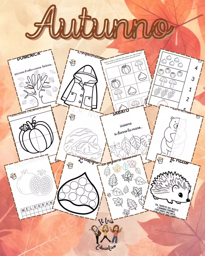 AUTUNNO Materiale per pittura e bricolage - AUTUNNO - TrioEducativo - Pagina di copertina