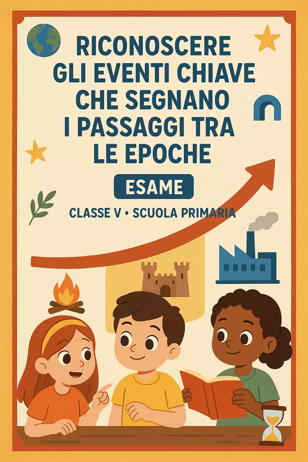 Esame: Riconoscere gli eventi chiave che segnano i passaggi tra le epoche Compiti in classe/Test - Esame: Riconoscere gli eventi chiave che segnano i passaggi tra le epoche - La Macchina del Sapere - Pagina di copertina