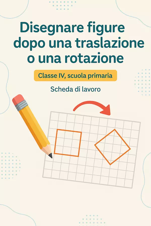 Disegnare figure dopo una traslazione o una rotazione Esercizi - Disegnare figure dopo una traslazione o una rotazione - Matematica Insieme - Pagina di copertina