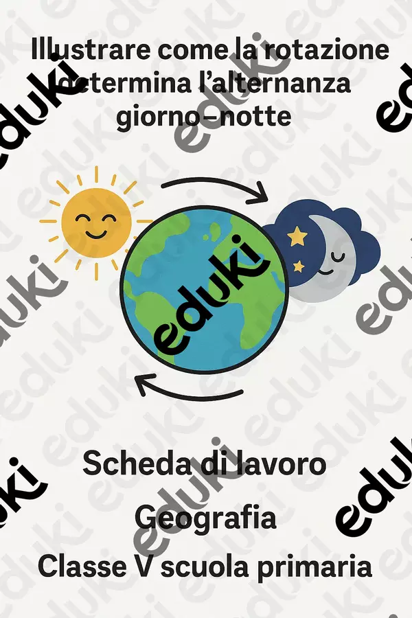 Illustrare come la rotazione determina l’alternanza giorno–notte Schede informative - Illustrare come la rotazione determina l’alternanza giorno–notte - Maestra Geo Giulia - Pagina di copertina