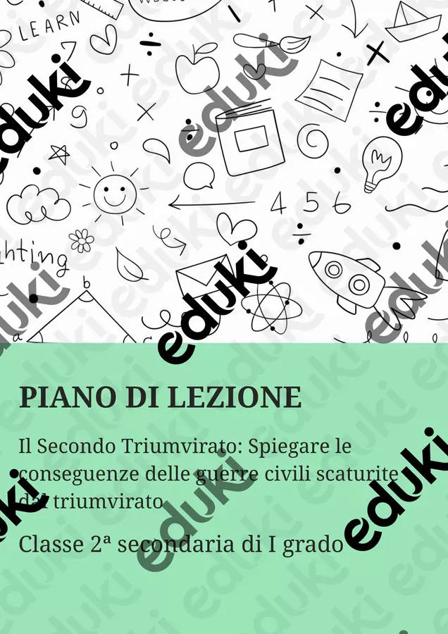 Le Conseguenze delle Guerre Civili: Un'Analisi del Secondo Triumvirato Piani di lezione - Le Conseguenze delle Guerre Civili: Un'Analisi del Secondo Triumvirato - La Macchina del Sapere - Pagina di copertina