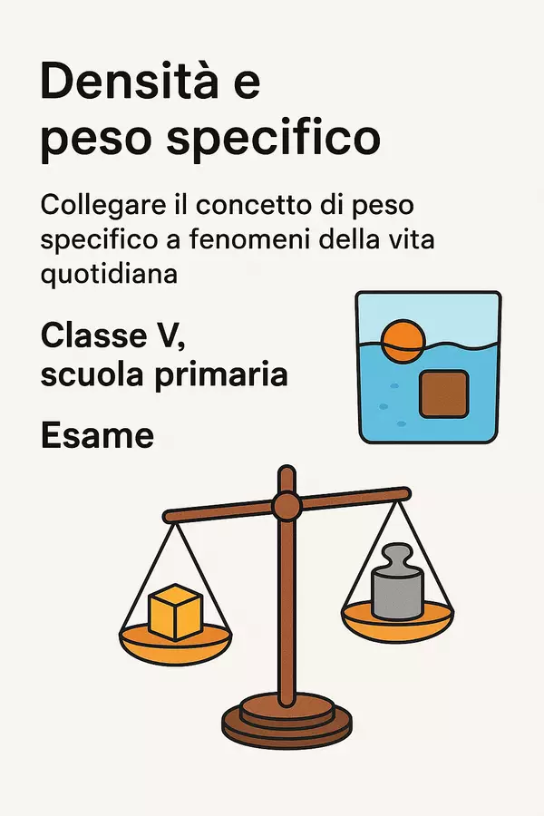 Peso specifico in fenomeni della vita quotidiana: esame Compiti in classe/Test - Peso specifico in fenomeni della vita quotidiana: esame - Scienza Magica - Pagina di copertina