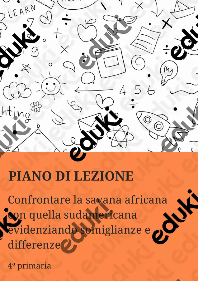 PL Confrontare savana africana e quella sudamericana Piani di lezione - PL Confrontare savana africana e quella sudamericana - Maestra Geo Giulia - Pagina di copertina