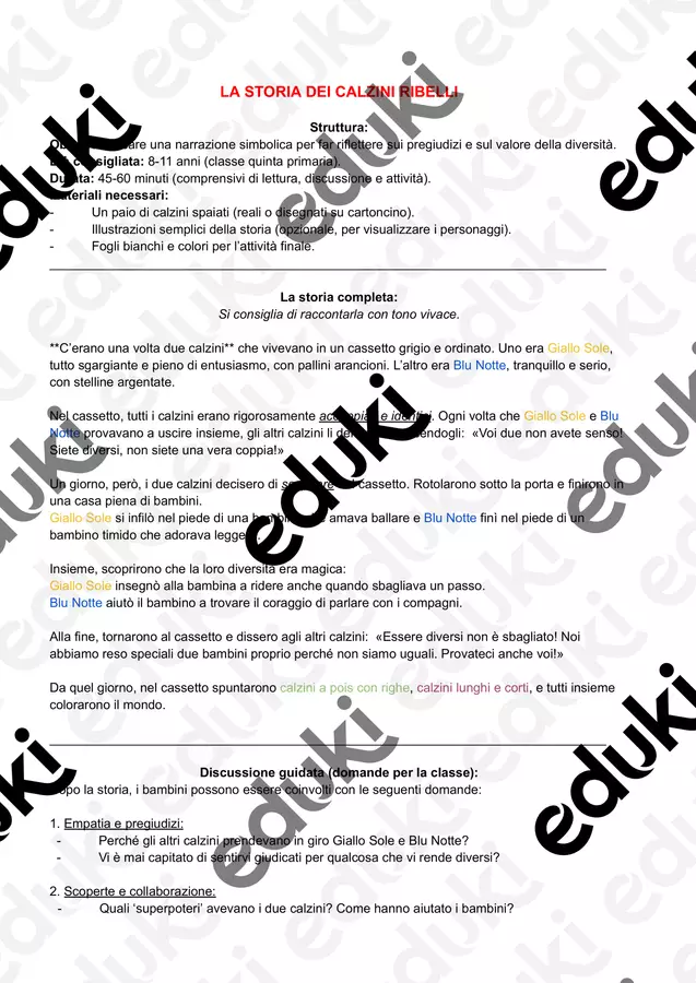 Maestra Sofia_ Attività giornata calzini spaiati Altro tipo di materiale - Maestra Sofia_ Attività giornata calzini spaiati - Maestra Sofia - Pagina di copertina