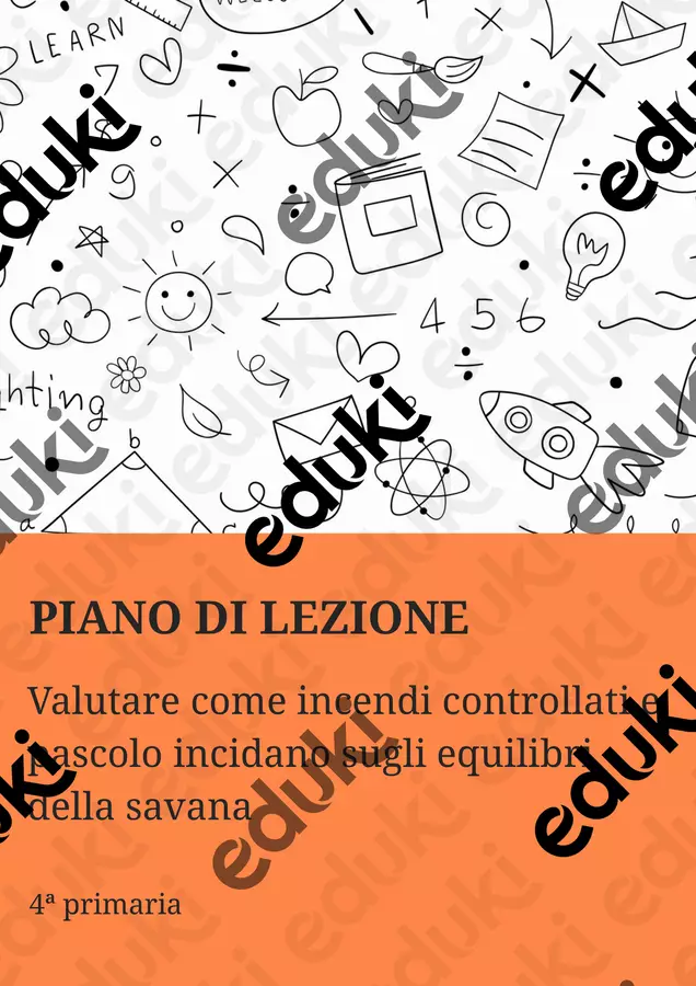 PL valutare come incendi e pascolo incidano sulla savana Piani di lezione - PL valutare come incendi e pascolo incidano sulla savana - Maestra Geo Giulia - Pagina di copertina