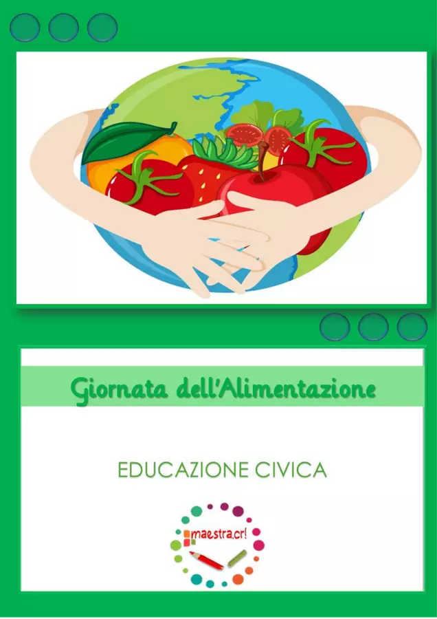 16 ottobre - Giornata dell'alimentazione Materiale di supporto/inclusione - 16 ottobre - Giornata dell'alimentazione - maestra.cri - Pagina di copertina