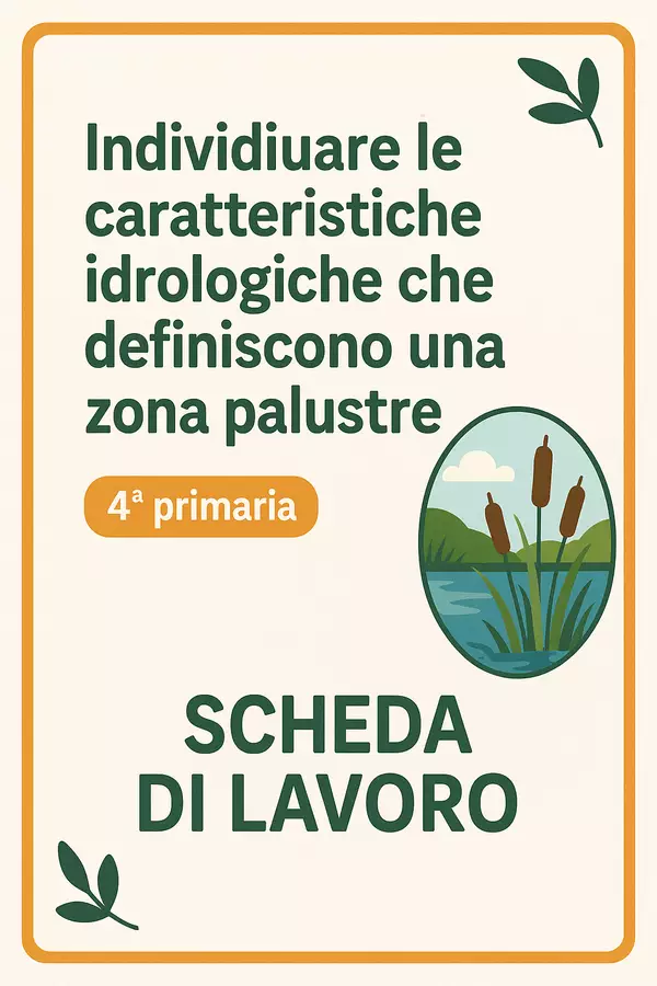 SL caratteristiche idrologiche che definiscono una palude Esercizi - SL caratteristiche idrologiche che definiscono una palude - Maestra Geo Giulia - Pagina di copertina
