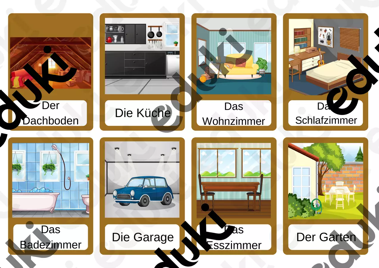 Zimmer im Haus (Deutsch lernen als Fremdsprache) Flashcard - Zimmer im Haus (Deutsch lernen als Fremdsprache) - AlessioundAgnese - Pagina di copertina