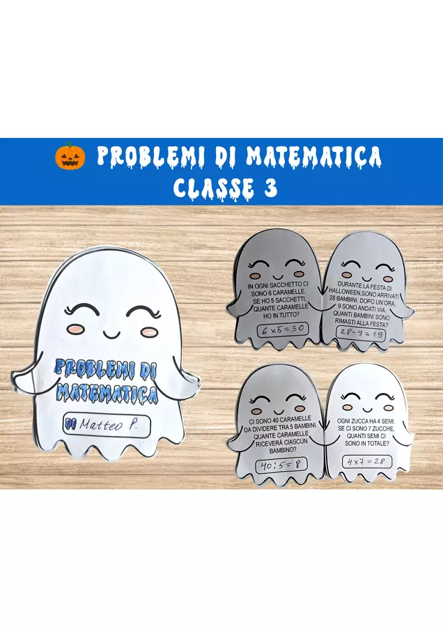 🎃 Scheda Didattica: Problemi di Matematica – Classe 3👻 Compiti in classe/Test - 🎃 Scheda Didattica: Problemi di Matematica – Classe 3👻 - Nikki_Giochi - Pagina di copertina