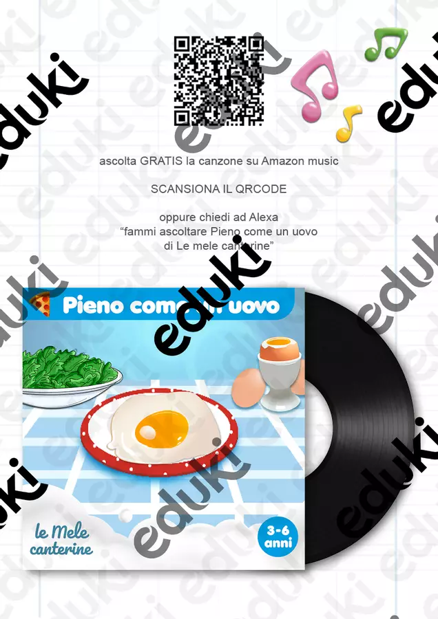 Pieno come un uovo 🎶 canzone Audio - Pieno come un uovo 🎶 canzone - Mela educational - Pagina di copertina