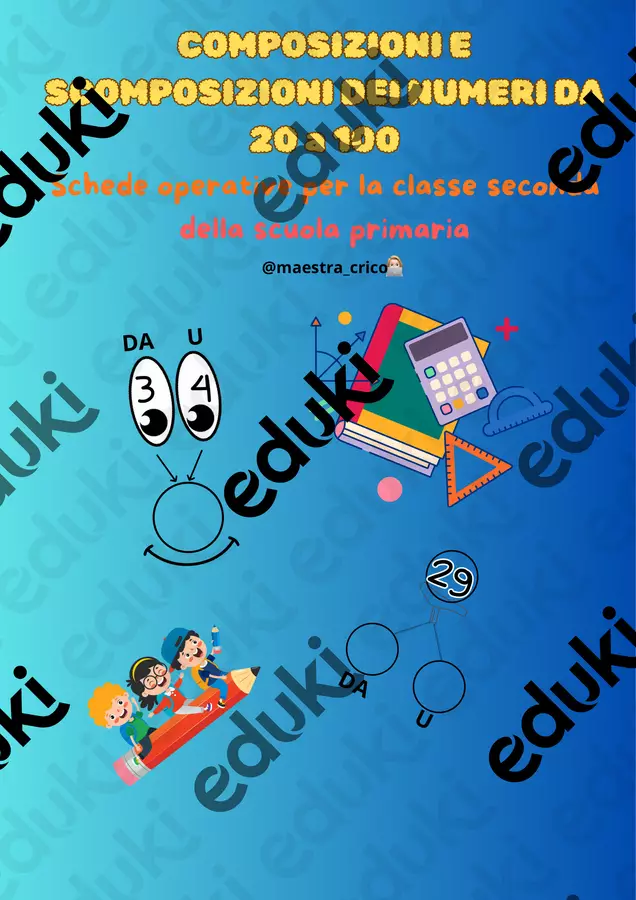 COMPOSIZIONI E SCOMPOSIZIONI DEI NUMERI DA 20 A 100 Materiale di supporto/inclusione - COMPOSIZIONI E SCOMPOSIZIONI DEI NUMERI DA 20 A 100 - Maestracrico - Pagina di copertina
