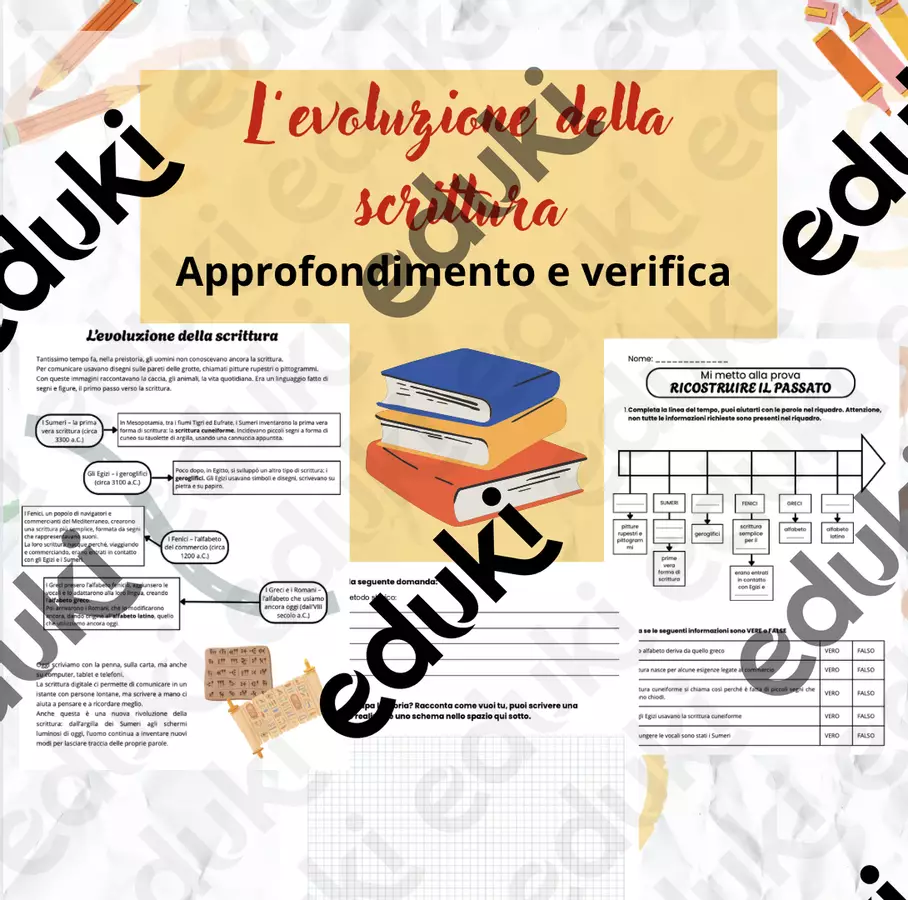 L'evoluzione della scrittura - quarta Esercizi - L'evoluzione della scrittura - quarta - Caterina Borello - Pagina di copertina