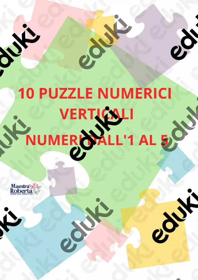 PUZZLE VERTICALI Materiale di supporto/inclusione - PUZZLE VERTICALI - Roberta Manca 🩷 la maestra di sostegno. - Pagina di copertina