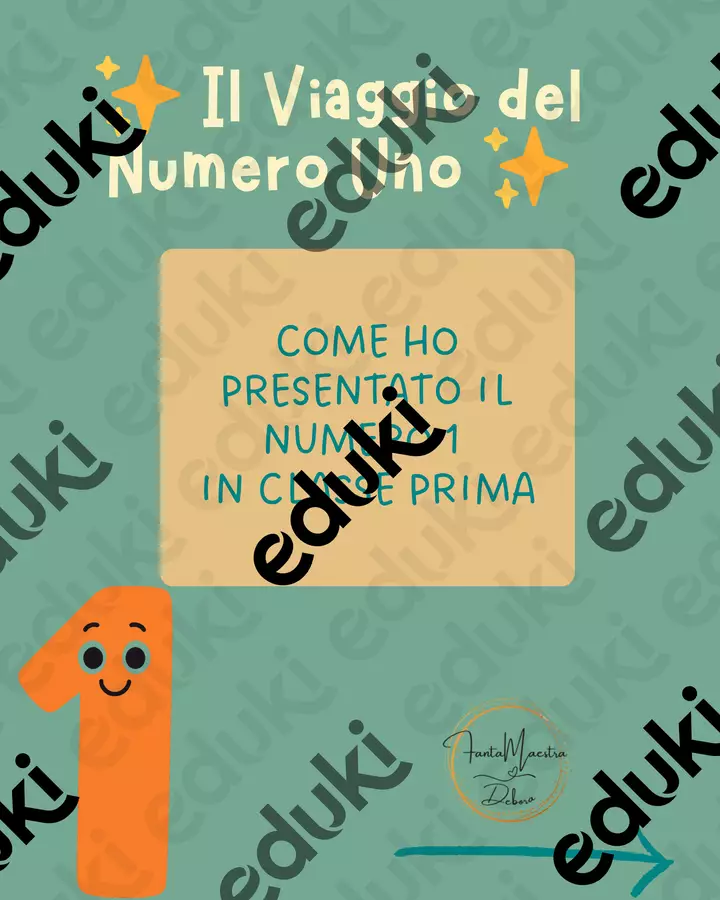 IL VIAGGIO DEL NUMERO 1 Materiale di supporto/inclusione - IL VIAGGIO DEL NUMERO 1 - Maestra Debora - Pagina di copertina