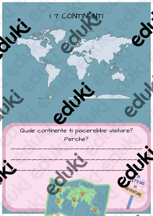 BOOKLET CONTINENTI Materiale di supporto/inclusione - BOOKLET CONTINENTI - Maestra CampoDifragole - Pagina di copertina