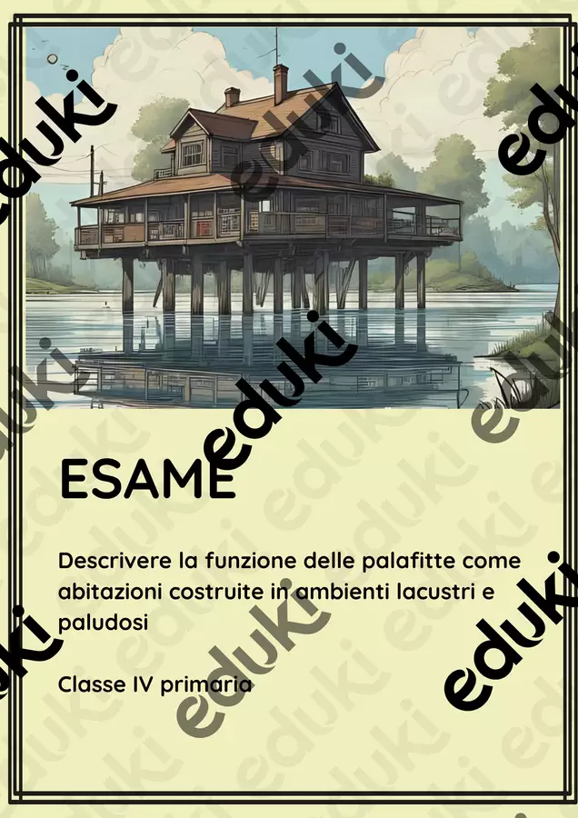 ES. Descrivere la funzione delle palafitte come abitazioni Compiti in classe/Test - ES. Descrivere la funzione delle palafitte come abitazioni - La Macchina del Sapere - Pagina di copertina