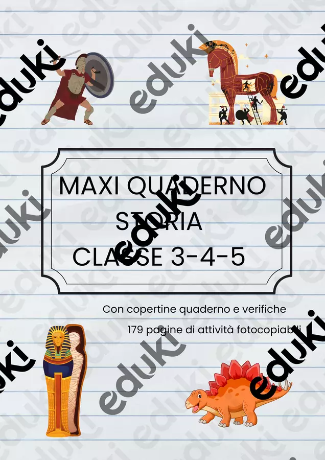 Maxi quaderno storia classi 3-4-5 con verifiche Piani di lezione - Maxi quaderno storia classi 3-4-5 con verifiche - Maestradituttounpò - Pagina di copertina