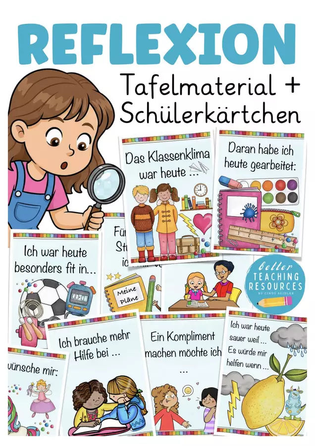 Tedesco - Deutsch carte di riflessione Sprechen über die Schule und Emotionen Materiale di supporto/inclusione - Tedesco - Deutsch carte di riflessione Sprechen über die Schule und Emotionen - Better Teaching Resources - Pagina di copertina