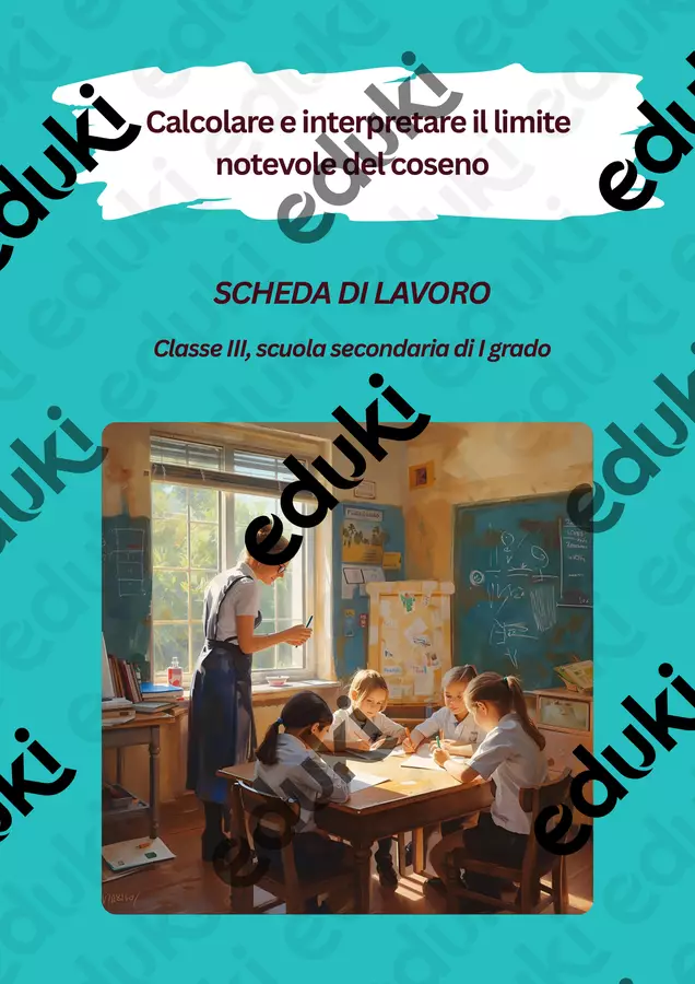 Scheda di lavoro: il limite notevole del coseno Esercizi - Scheda di lavoro: il limite notevole del coseno - Matematica Insieme - Pagina di copertina