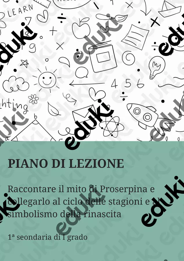 PL il mito di Proserpina ed il ciclo delle stagioni Piani di lezione - PL il mito di Proserpina ed il ciclo delle stagioni - La Macchina del Sapere - Pagina di copertina