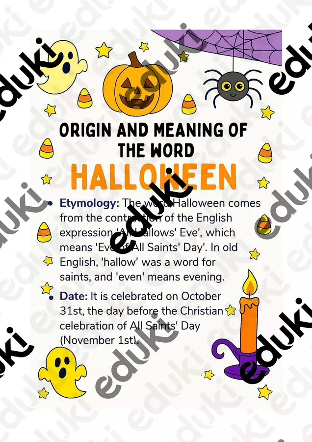 Significato della parola HALLOWEEN Schede informative - Significato della parola HALLOWEEN - Teacher Annalisa - Pagina di copertina