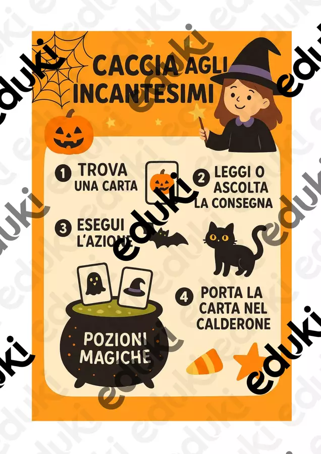 Caccia agli incantesimi! Gioco educativo a tema Halloween. Flashcard - Caccia agli incantesimi! Gioco educativo a tema Halloween. - Dott.ssa Ilaria Crudo - Pagina di copertina