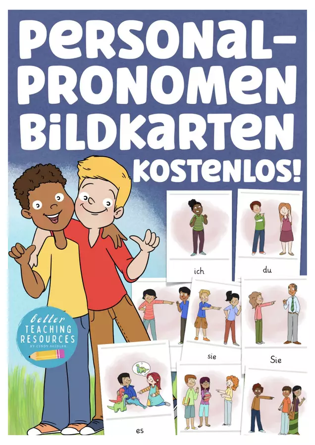 carte illustrate dei pronomi personali – Deutsch / Tedesco gratis Flashcard - carte illustrate dei pronomi personali – Deutsch / Tedesco gratis - Better Teaching Resources - Pagina di copertina